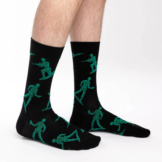 Men's Big & Tall Toy Soldier Socks  Green Army Men Socks
