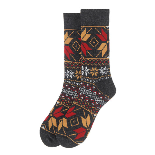 Men's Vintage Winter Fair Isle Crew Socks