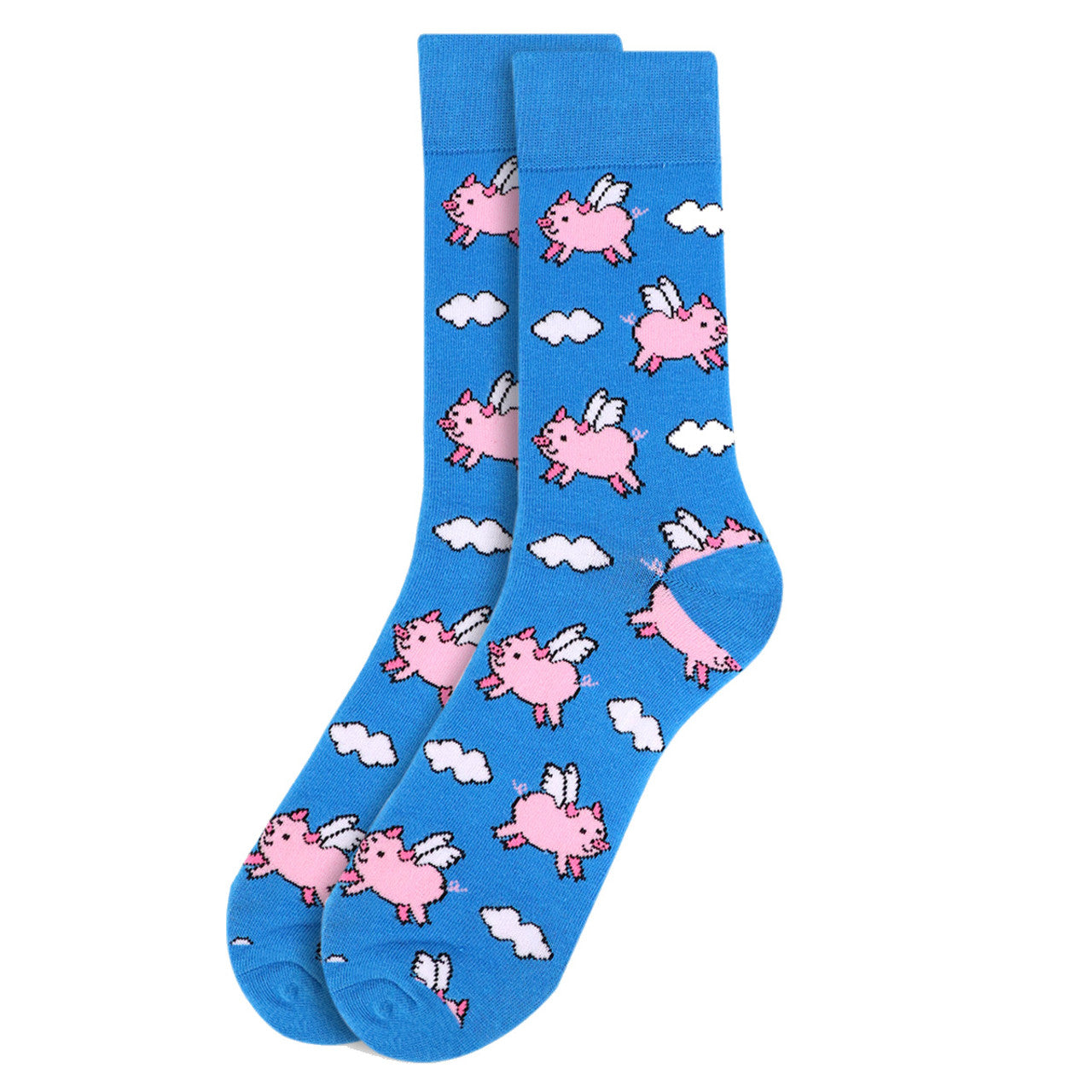 Men's When Pigs Fly Crew Socks - Blue