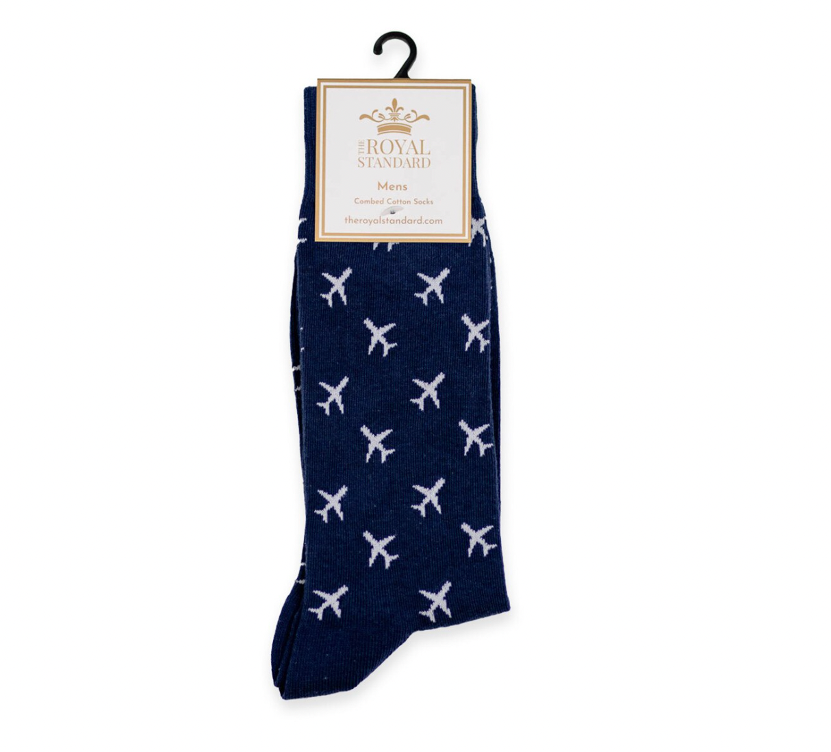 Aviation novelty socks for men navy crew socks airplane design. Gift for pilot or traveler.