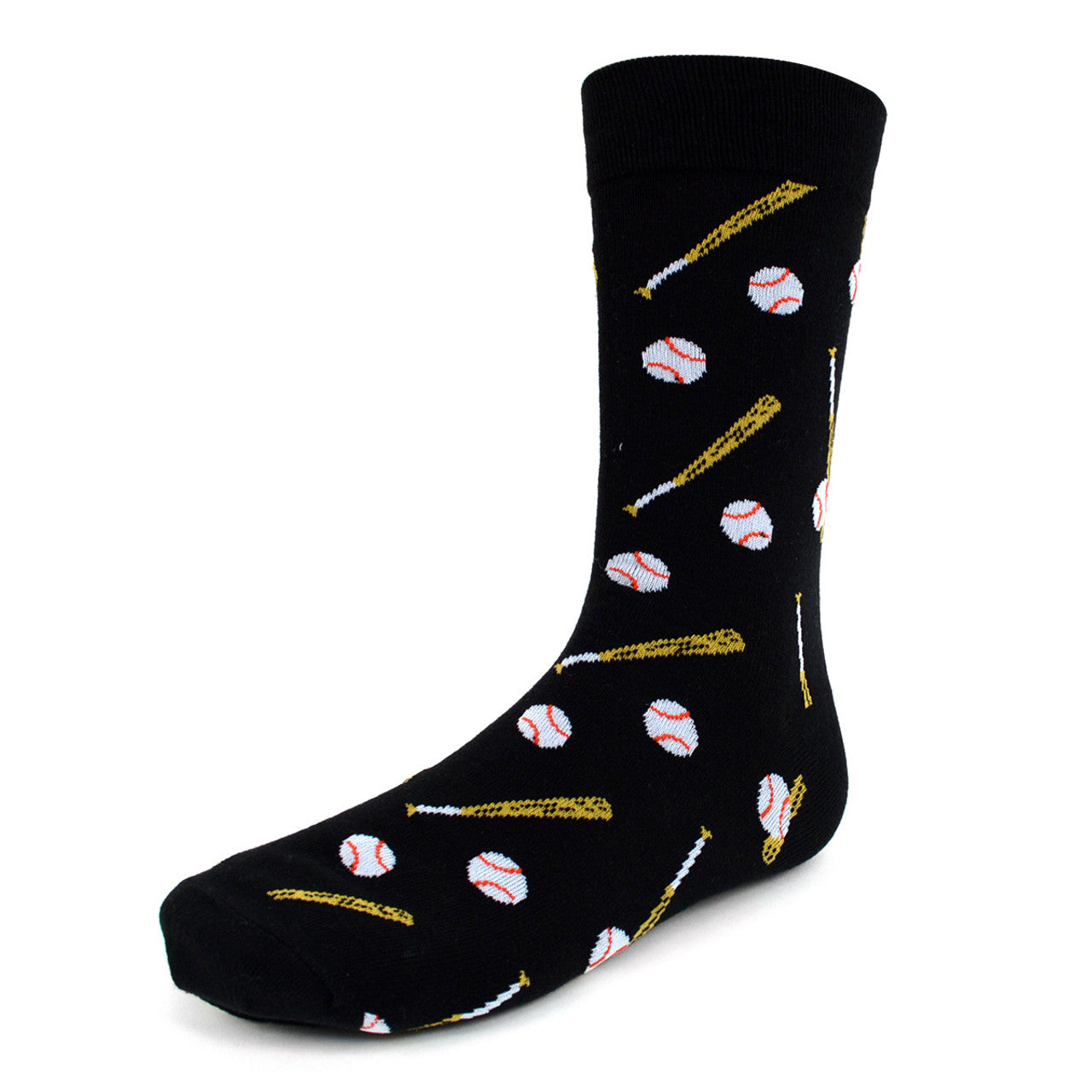 Men's Baseball Bat Crew Socks - Black