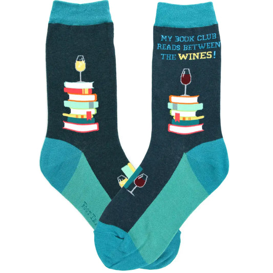 Women's Book Club Wine Socks – “Reads Between the Wines” Book Lover Gift
