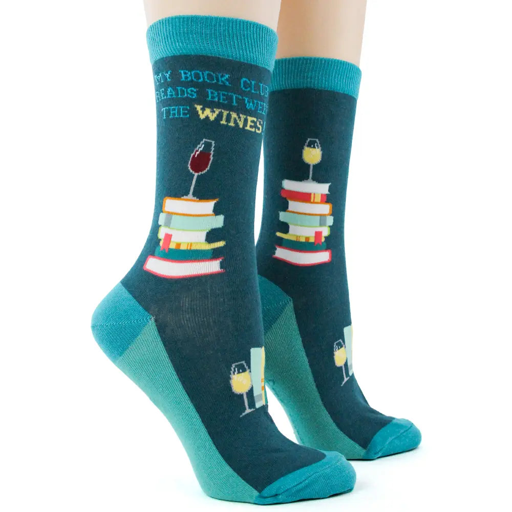 Women's Book Club Wine Socks – “Reads Between the Wines” Book Lover Gift