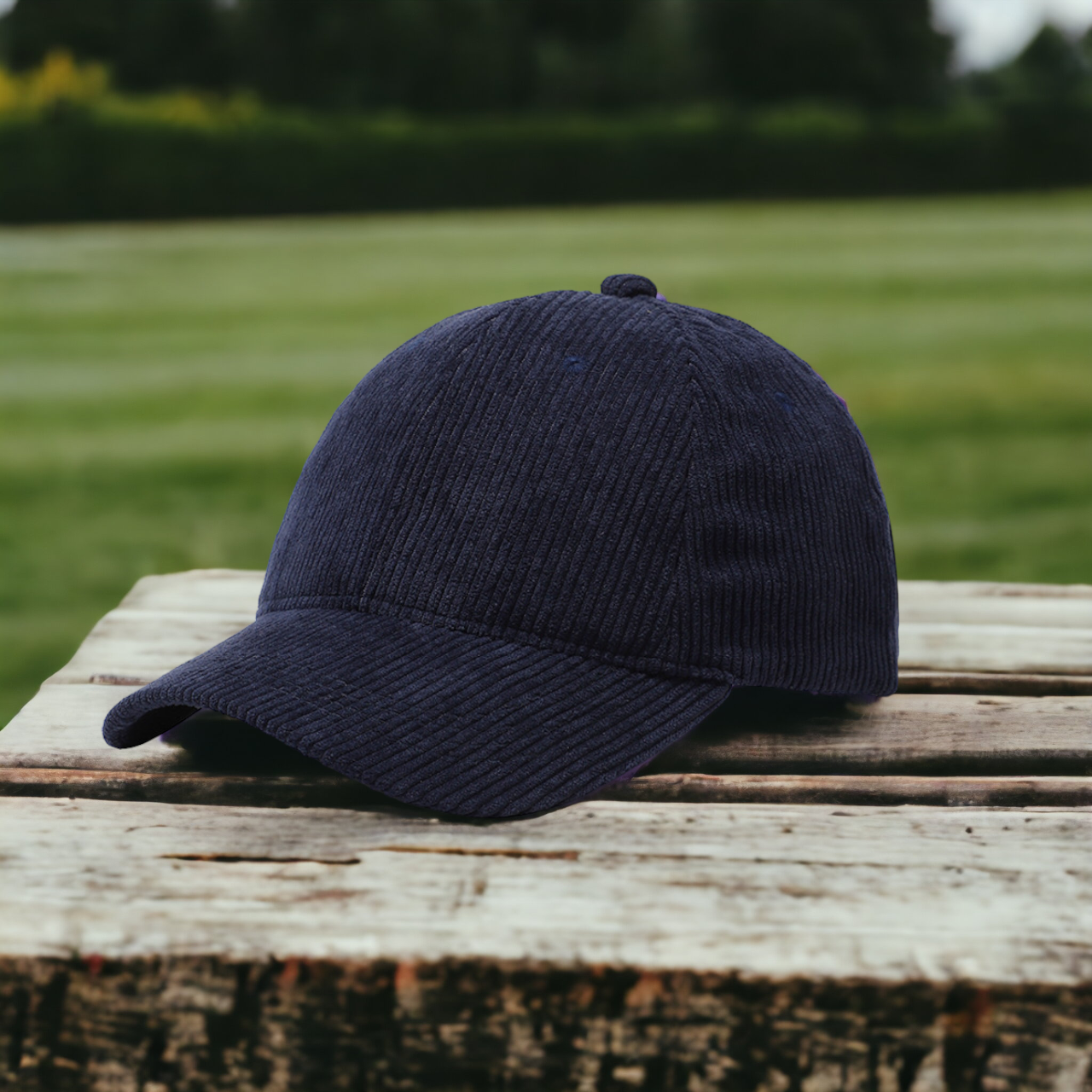 Navy Blue Corduroy Baseball Cap