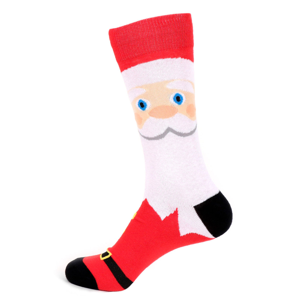 Men’s Santa Claus Christmas Socks – Festive Red Holiday Crew Socks