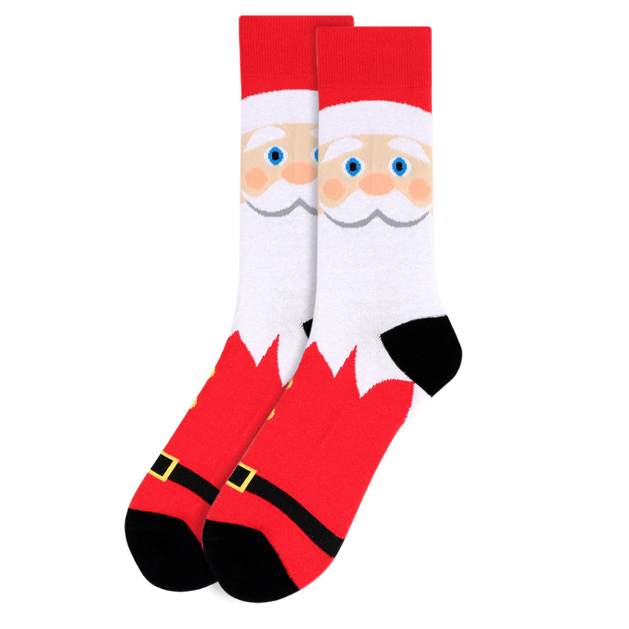 Men’s Santa Claus Christmas Socks – Festive Red Holiday Crew Socks