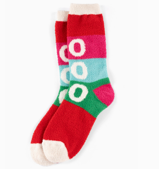 Women's Ho Ho Ho Socks for Christmas - Red and Green