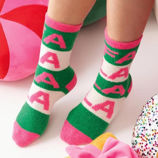 Women's Fa La La Socks - Pink and Green