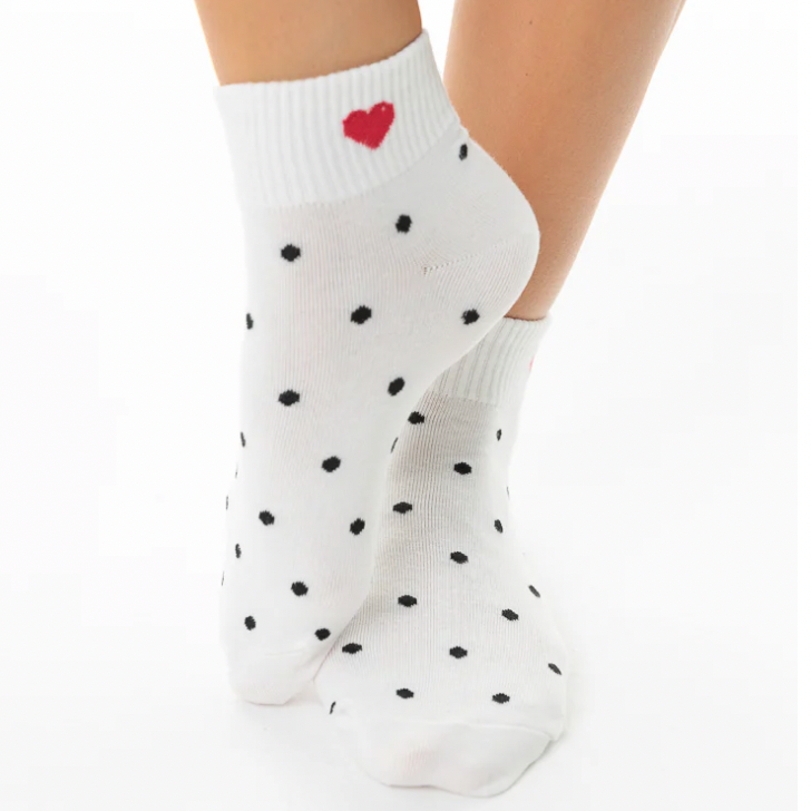 Women's Heart Socks - Hearts and Polka Dots