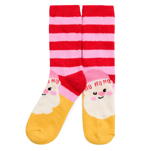 Women's Fuzzy Santa Claus Socks - Cozy Ho Ho Ho Holiday Gift