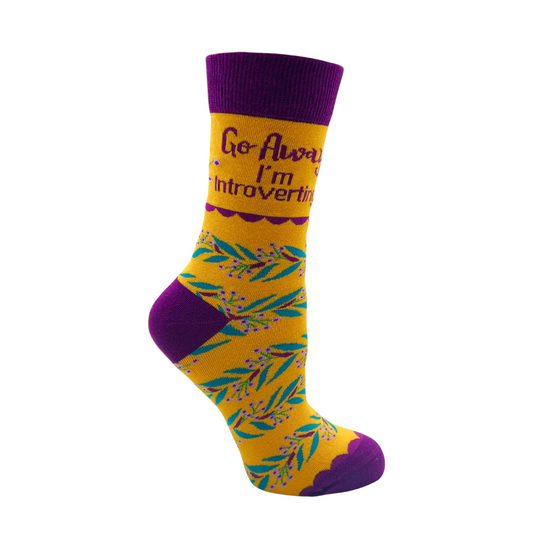 Women's Go Away I’m Introverting Socks – Funny Introvert Socks Gift