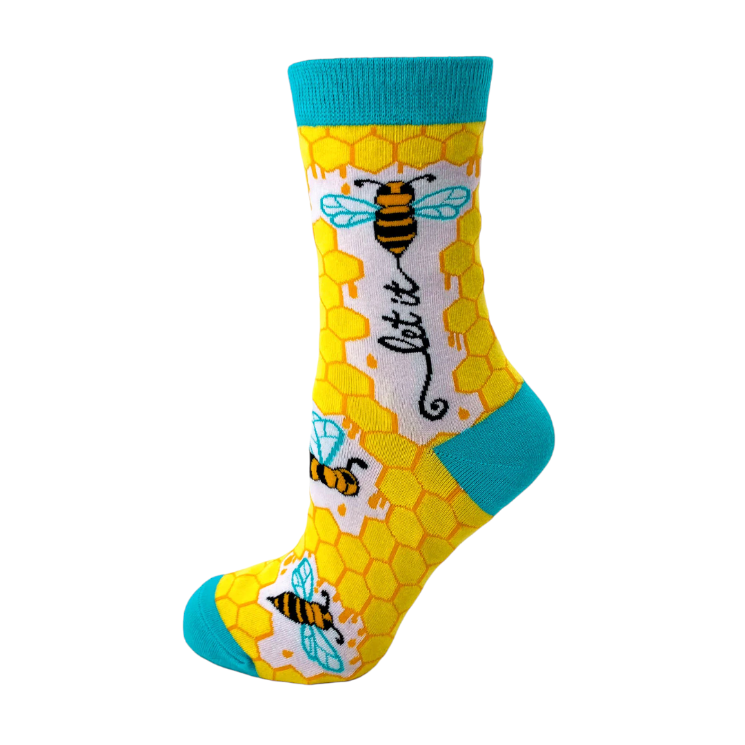 Women's Let It Bee Socks – Bee Lover Honeycomb Socks
