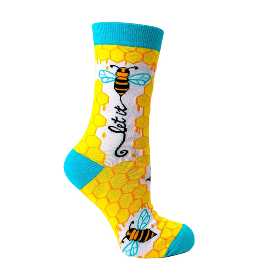 Women's Let It Bee Socks – Bee Lover Honeycomb Socks