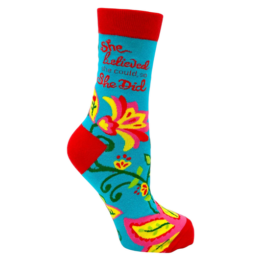 Women's She Believed She Could So She Did Socks – Inspirational Gift for Her