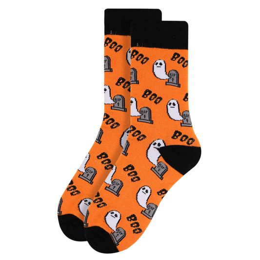 Women's Halloween Ghost Socks - Orange