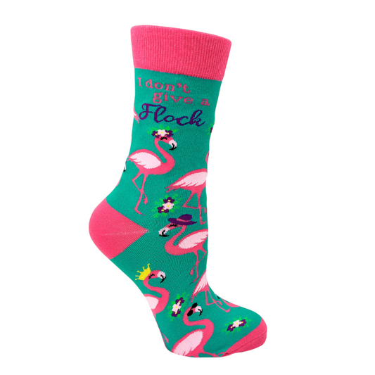 Women's I Don't Give a Flock Socks - Ladies Flamingo Socks
