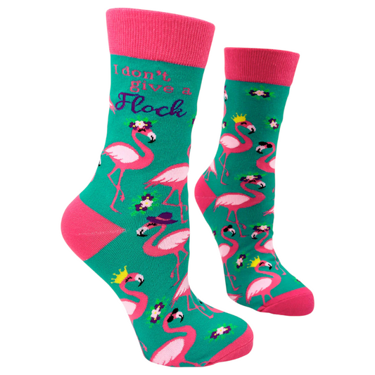 Women's I Don't Give a Flock Socks - Ladies Flamingo Socks