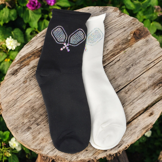 Women's Crystal Pickleball Socks - Perfect Gift for any Pickleball Lover!