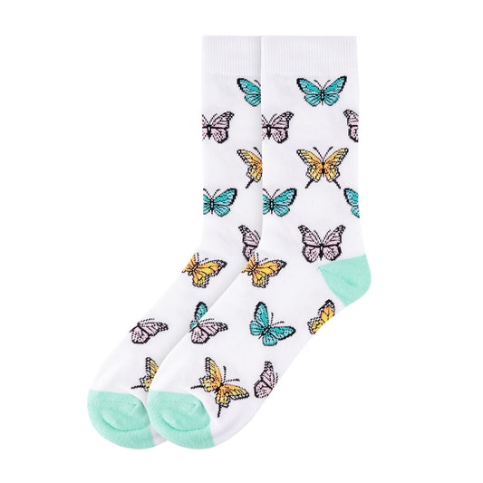 Women's Butterfly Socks (White)