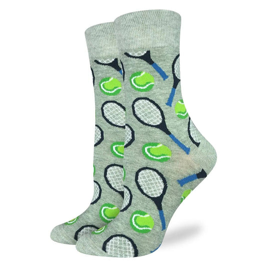 Women's Tennis Socks - Tennis Racquets and Tennis Balls Gray Green