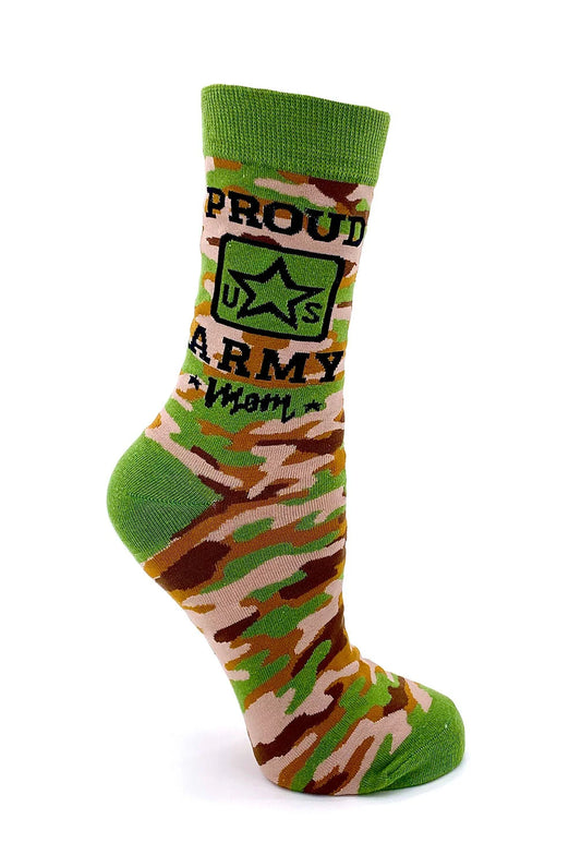 Women's Proud U.S. Army Mom Socks – Women’s Camo Military Support Crew Socks