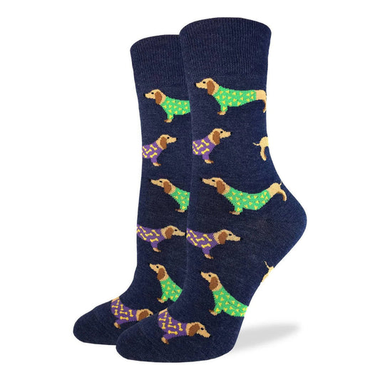 Women's Dachshund Socks - Wiener Dog Socks - Blue
