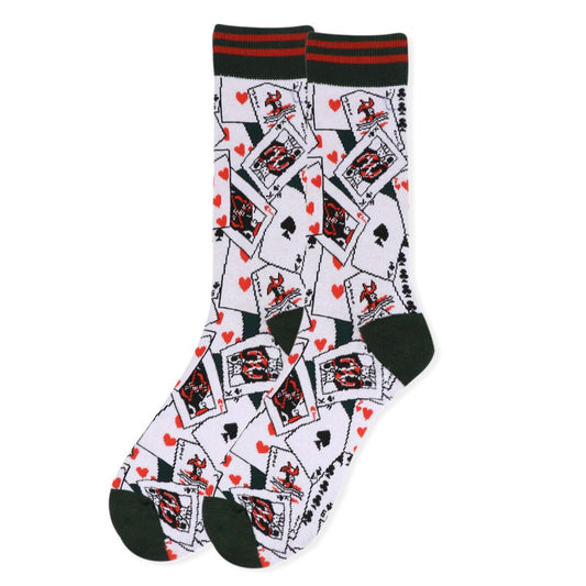 Men's Deck of Cards Poker Crew Socks