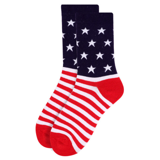 Women's American Flag Stars and Stripes Crew Socks