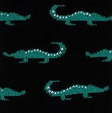 Men's Alligator Crew Sock - Black Green