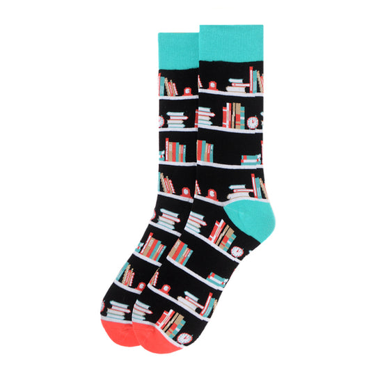 Men's Book Socks Gift for Book Lover Gift for Him Mens Crew Socks