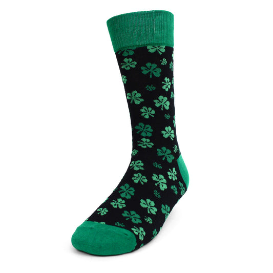 Men's St. Patrick's Day Green Clover Sock