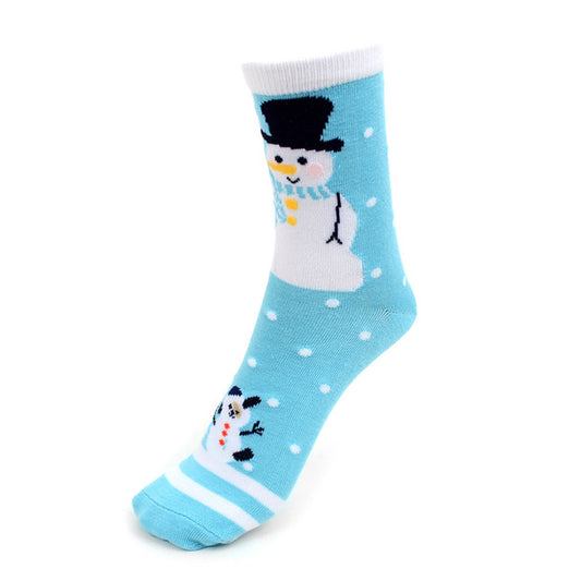 Women's Christmas Holidays Crew Socks - Snowman Santa Penguin - 3 Pair Per Pack