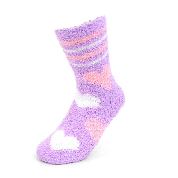 Women's Heart Warm and Cozy Fuzzy Socks - 3 Pair Per Pack