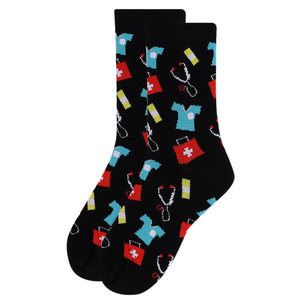 Women's Doctor Nurse EMT Healthcare Worker Crew Socks – Life is Socks