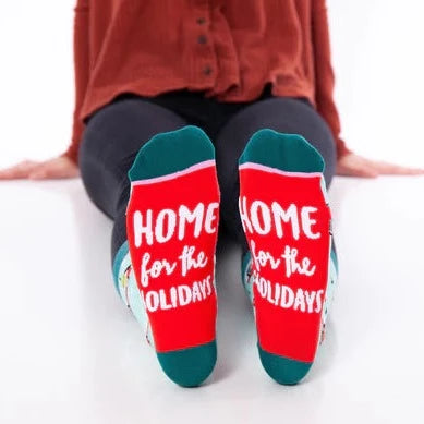Women's Retro Camper Home For the Holidays Socks - Perfect Gift