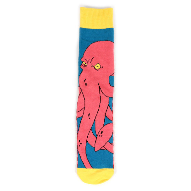 Men's Kraken Crew Socks - Blue Pink Yellow