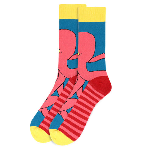 Men's Kraken Crew Socks - Blue Pink Yellow