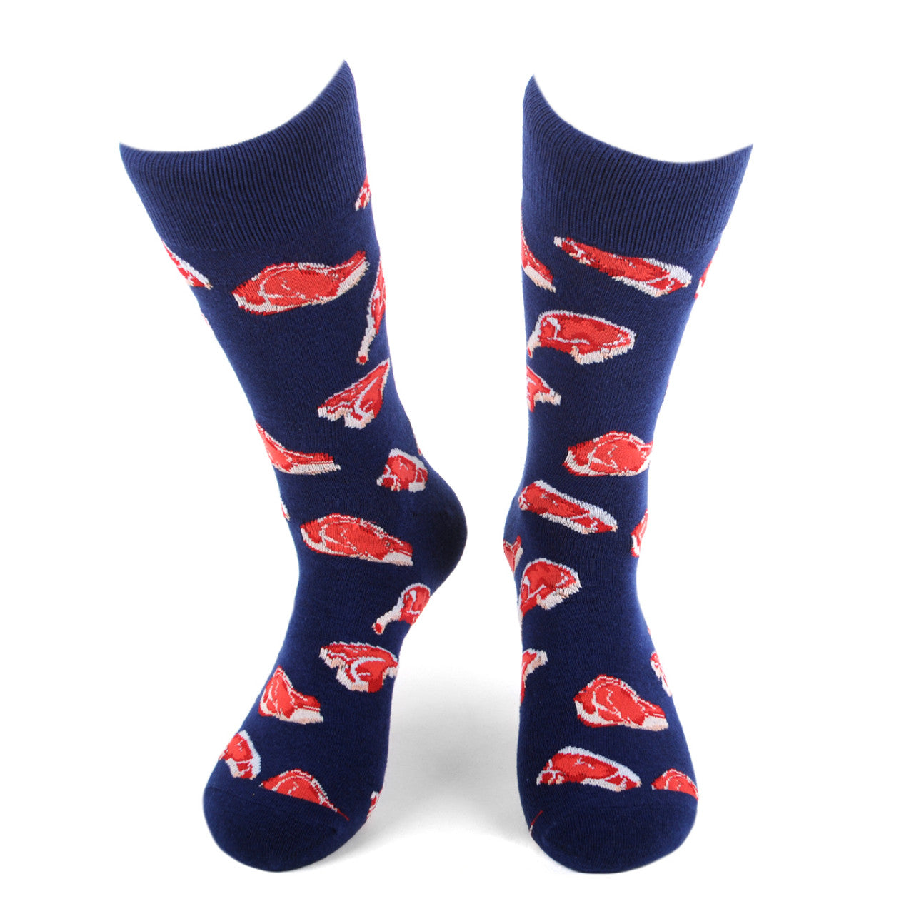 Men's Steak Meat Lovers Crew Socks - Perfect for the grill master!