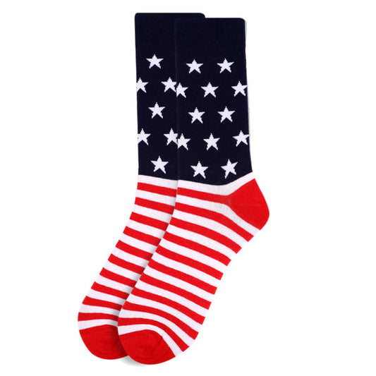 Men's American Flag Socks Stars and Stripes Crew Sock Gift for Him Patriotic Gift
