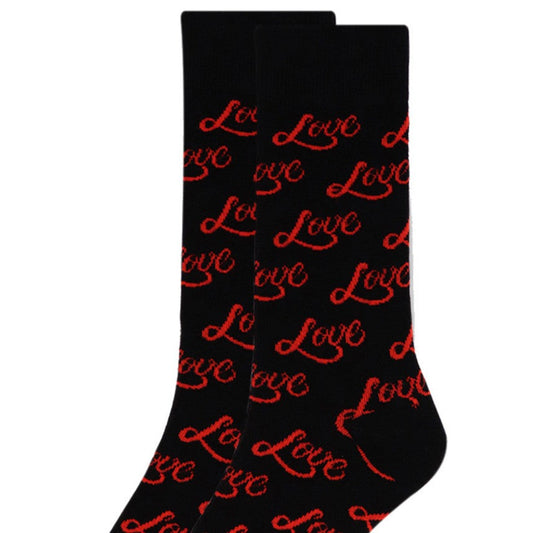 Men's Black Love Socks  - Gift for Him