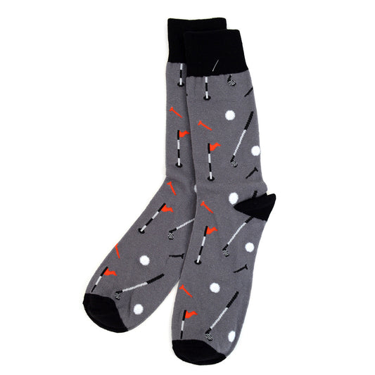 Men's Golf Crew Socks - Grey Black