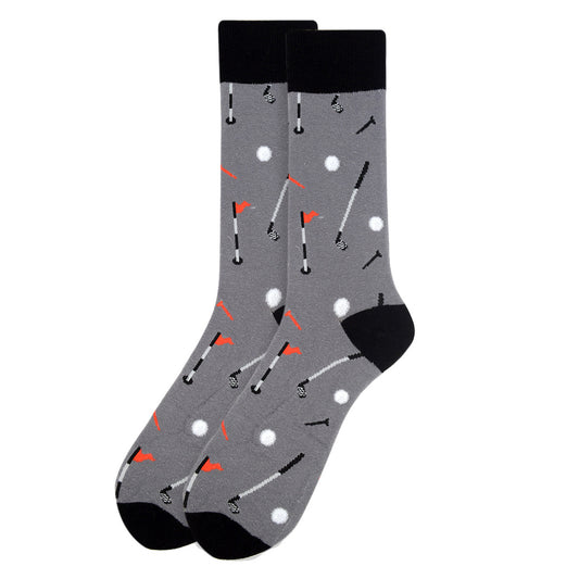 Men's Golf Crew Socks - Grey Black