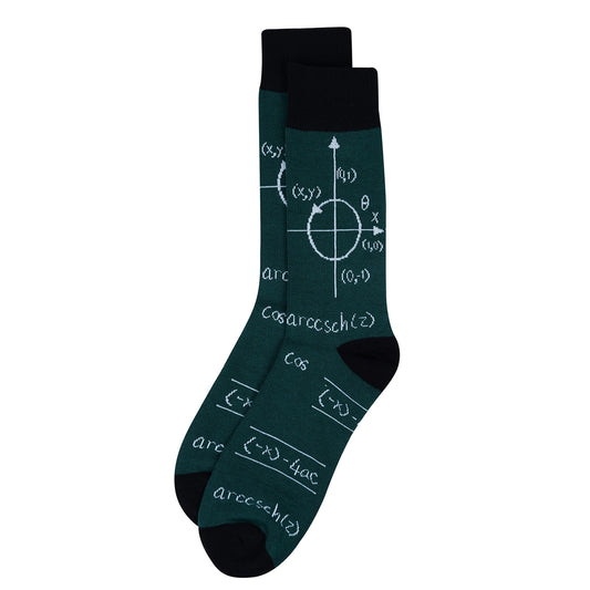 Men's Mathematician Math STEM Science Crew Socks - Green