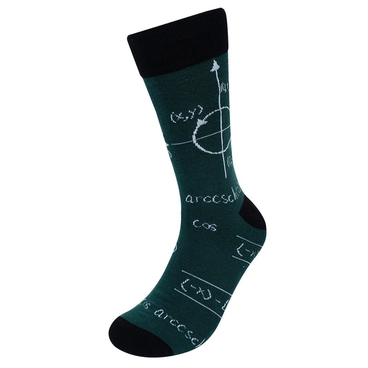 Men's Mathematician Math STEM Science Crew Socks - Green