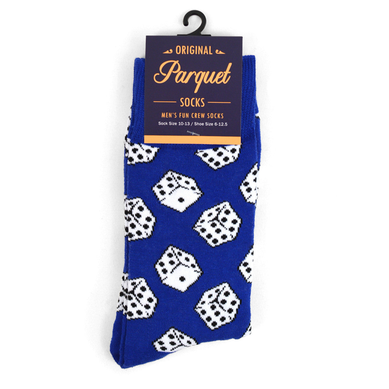 Men's Poker Dice Game Crew Socks - Blue