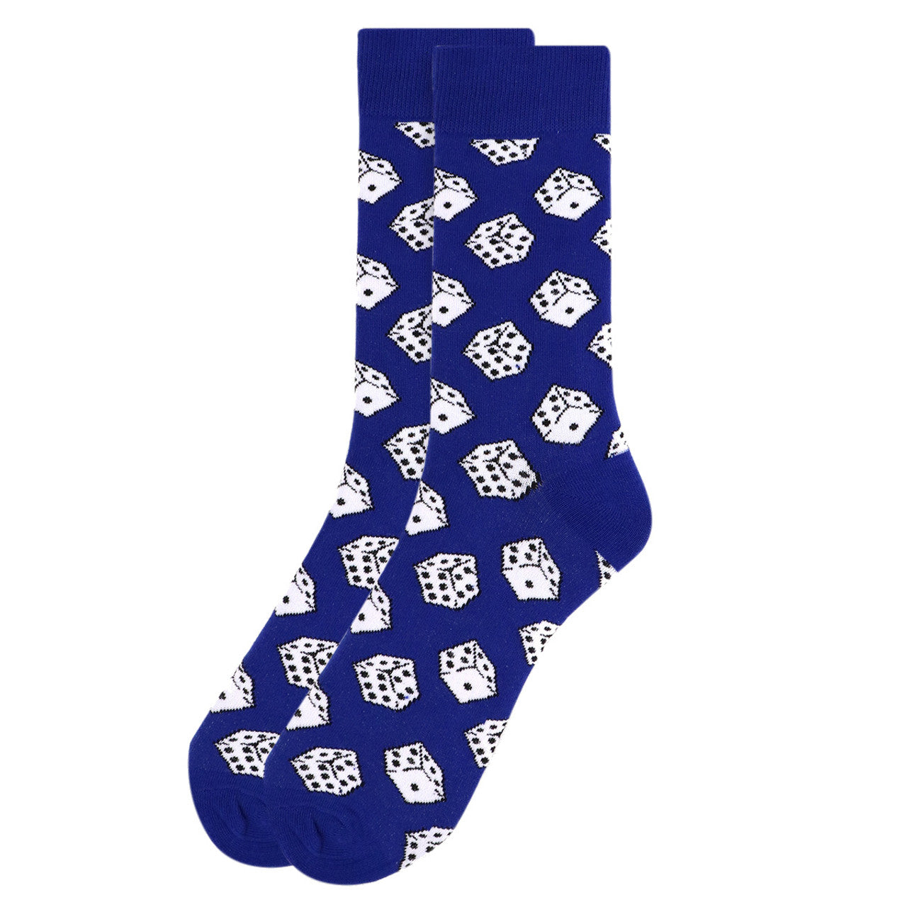 Men's Poker Dice Game Crew Socks - Blue