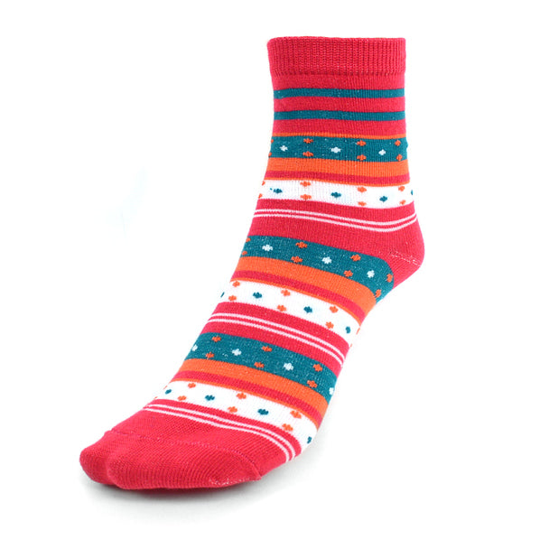 Women's Polka Dot & Stripes Crew Socks - 3 Pair Per Pack