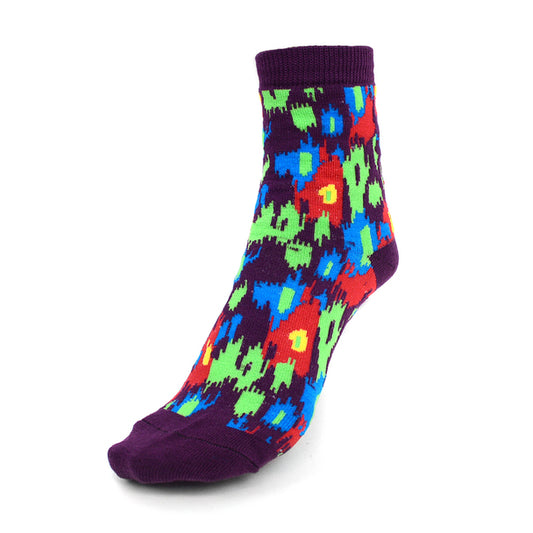 Women's Colorful Camo Crew Socks - 3 Pair Per Pack
