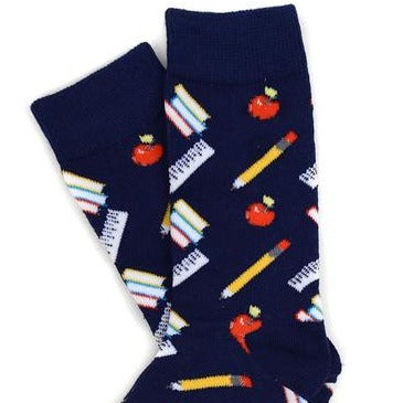 Women's Teacher School Supplies Crew Sock