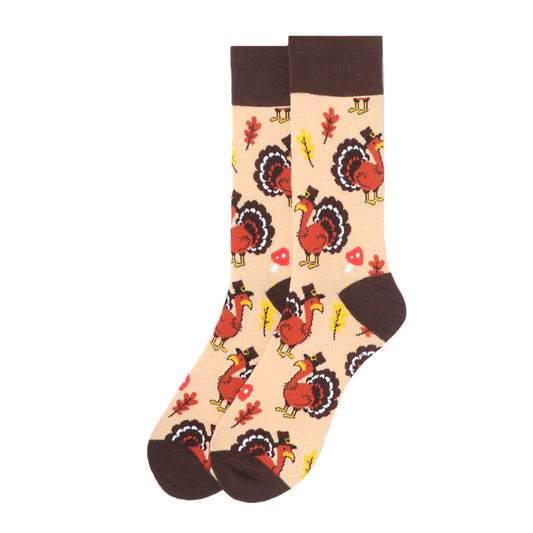 Men's Thanksgiving Socks - Gobble Gobble Turkey